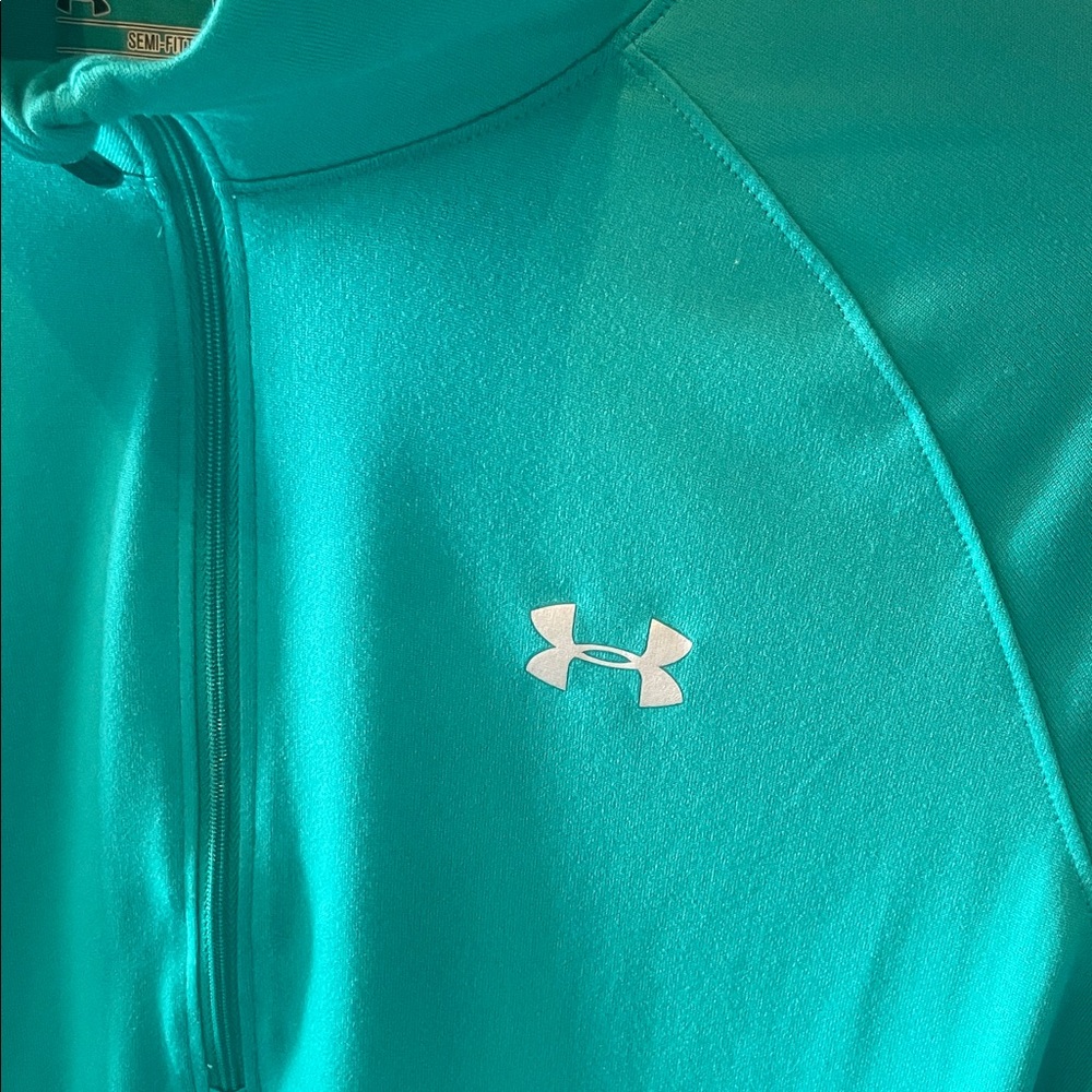 Under Armour Teal color Quarter-Zip Top Size Large - Picture 3 of 8